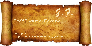 Grünauer Ferenc névjegykártya