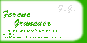 ferenc grunauer business card
